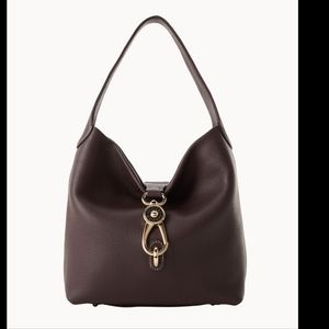 Pebble Grain Logo Lock Shoulder Bag